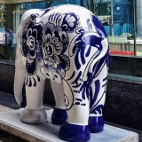 玻璃钢动物雕塑彩绘大象