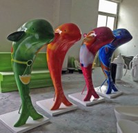 玻璃钢动物雕塑海豚