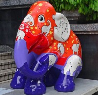 商业玻璃钢动物雕塑大象