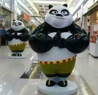 玻璃钢卡通美陈熊猫雕塑