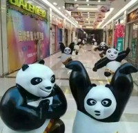 玻璃钢卡通熊猫美陈雕塑