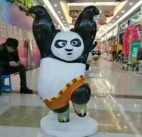 玻璃钢影视卡通熊猫雕塑