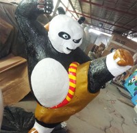 玻璃钢动漫熊猫雕塑