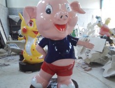 玻璃钢生肖猪雕塑