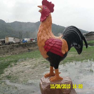 玻璃钢动物雕塑公鸡