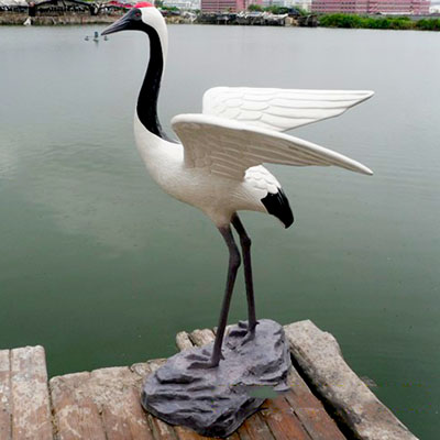 玻璃钢动物雕塑丹顶鹤