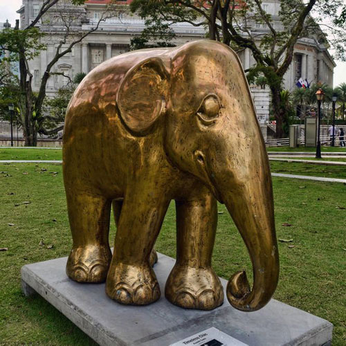 公园玻璃钢动物雕塑大象